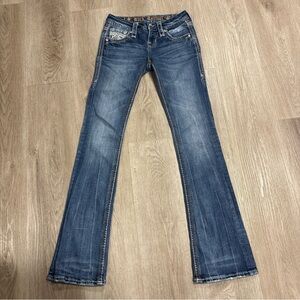 Rock Revival Sapphire Boot Cut Jeans 24x30 Mid Rise Bling Rhinestones